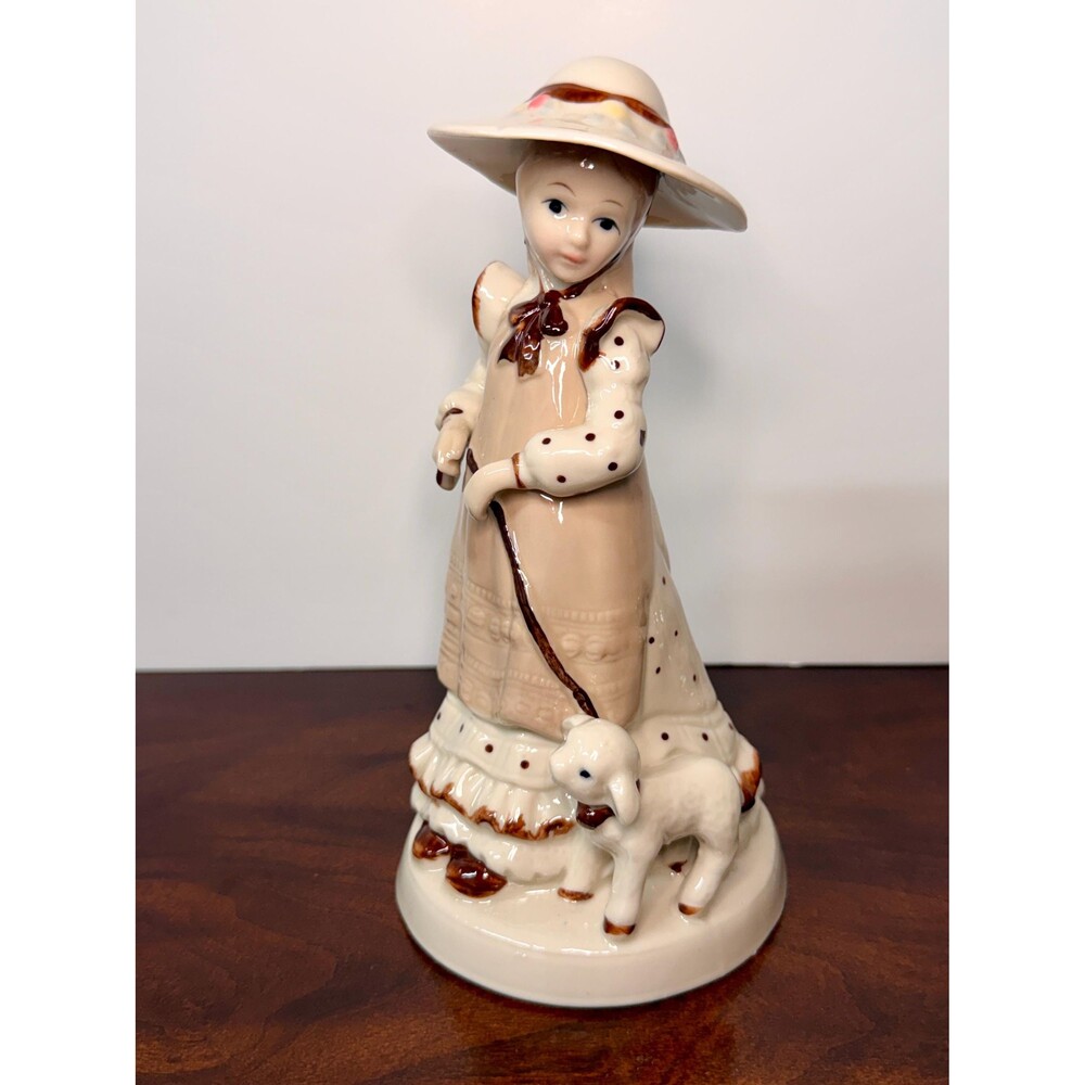 Vintage Price Products Patti Girl Lamb Music Box Figurine